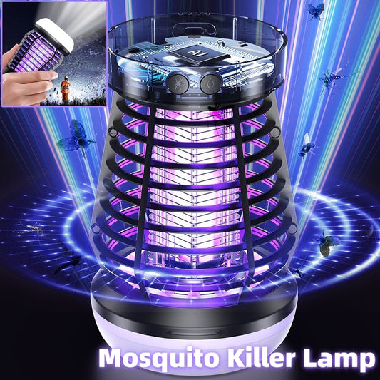 2in1 Mosquito Killer Lamp, Electric Fly Catcher, USB Rechargeable, Electric Fly Trap With Night Light S0S Emergency Light.